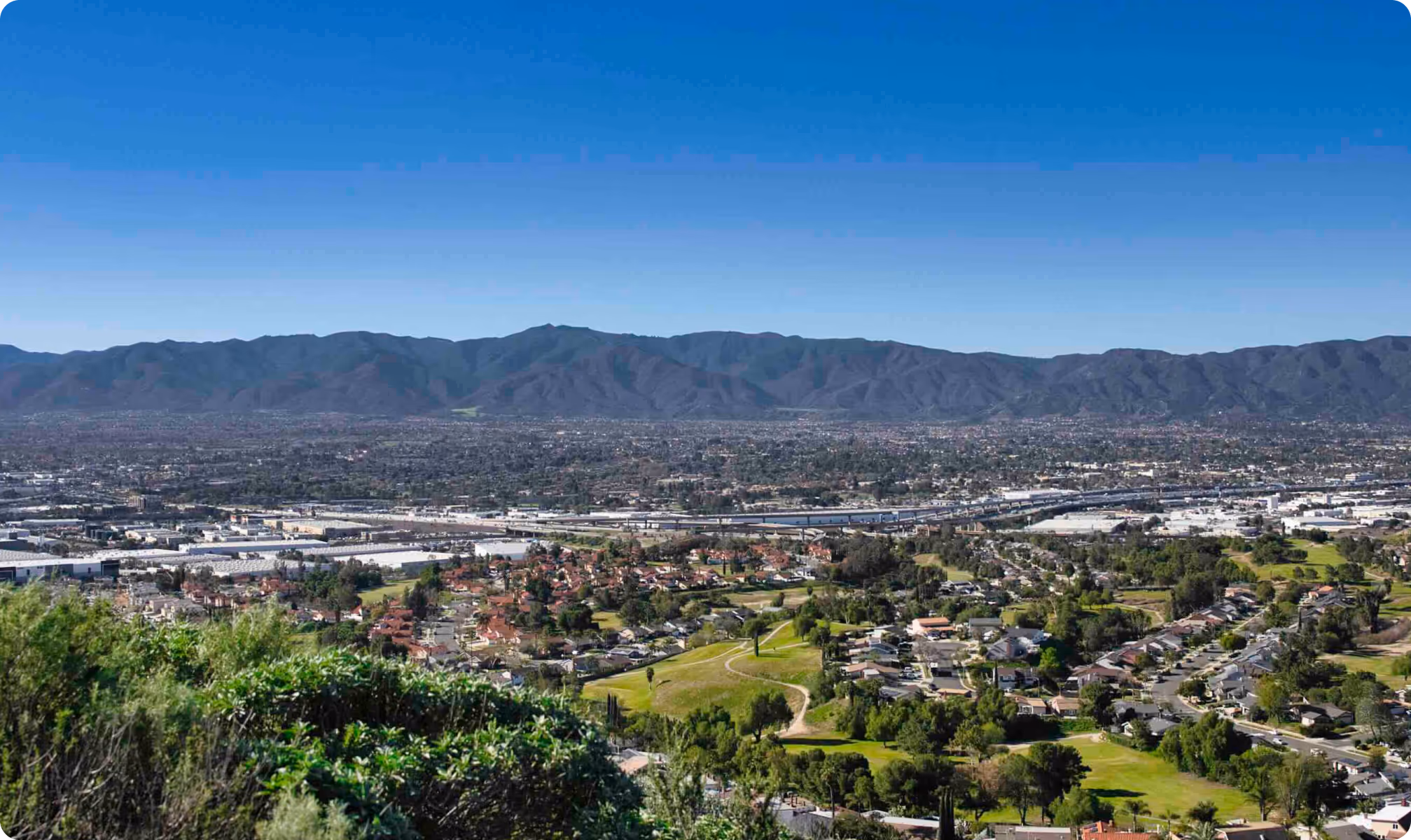 City of Corona government building and surrounding landscape