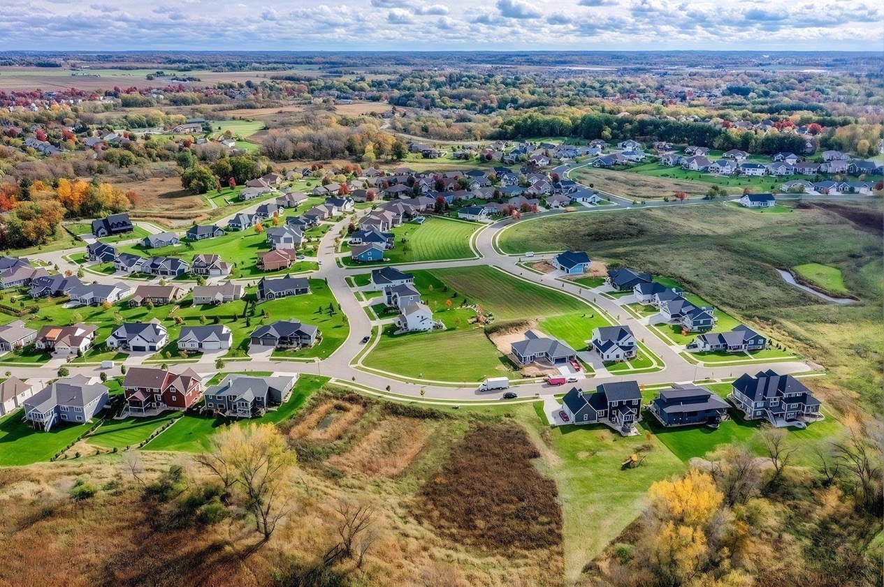 Aerial view of the Village of DeForest, Wisconsin